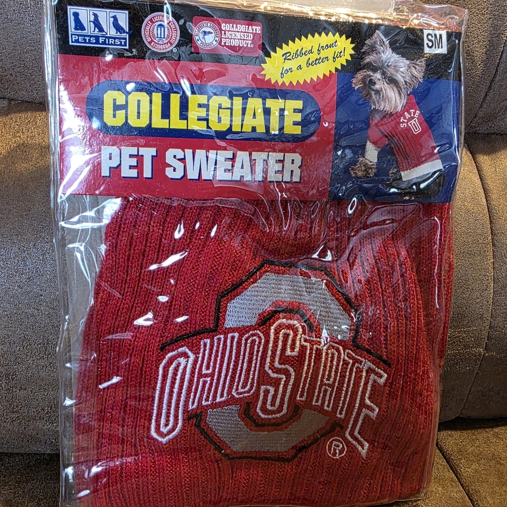 Collegiate Pet First Ohio State Pet Sweater Size Small